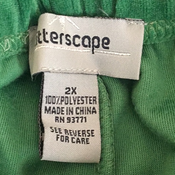 NWOT 2 Piece Set Glitter-scope Green & Gold Metallic Long Sleeve Jogger Set - Picture 7 of 16